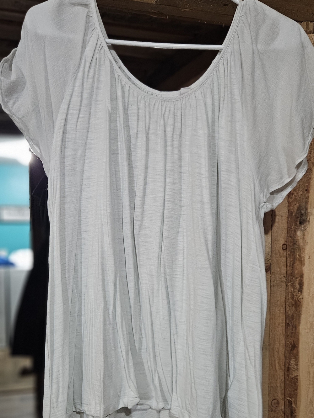 GAP White Short-Sleeve Peasant Blouse